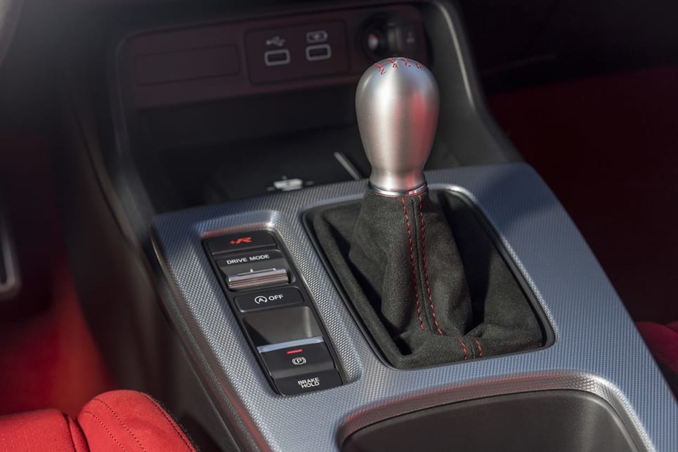 The Type R features a six-speed manual gearbox.