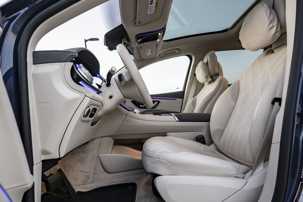 Inside is finished in high-quality materials. (580 4Matic variant pictured)