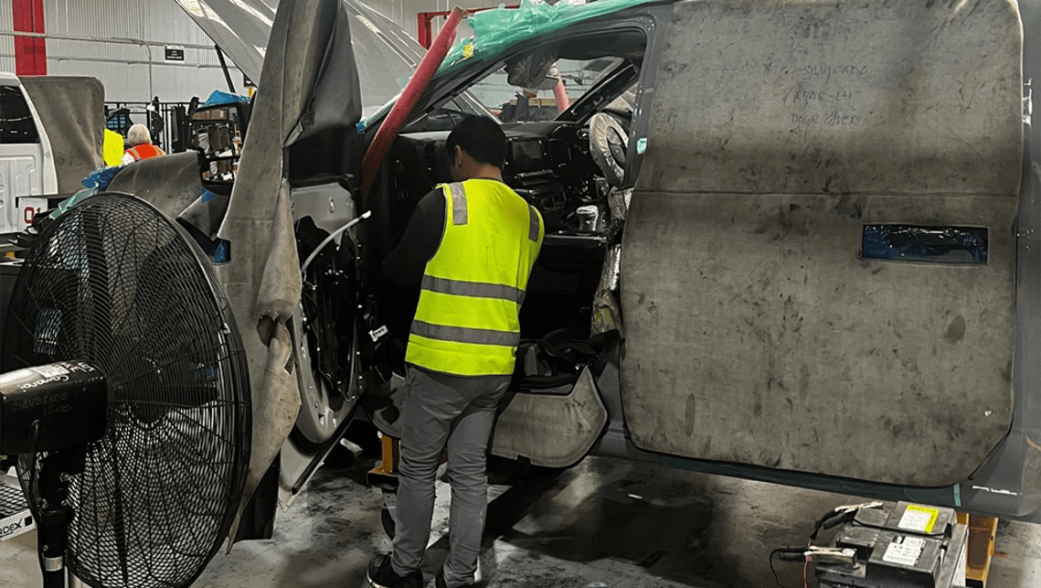 Australian Chevrolet Silverado remanufacturing process pictured. 