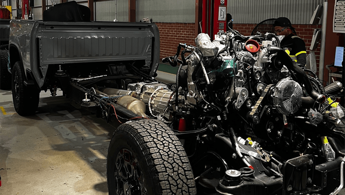 Australian Chevrolet Silverado remanufacturing process pictured. 