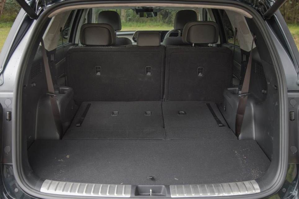 When the third-row seats are folded flat, there is a cargo capacity of 704 litres. (Image: Glen Sullivan)