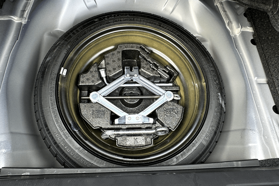 WRX RS Space-saver spare wheel pictured (Image: James Cleary)