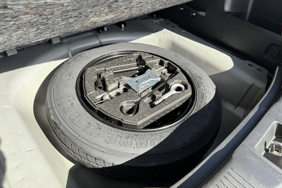 The load area is flat and wide and a space saver spare wheel is located underneath the boot floor. (Image: Byron Mathioudakis)