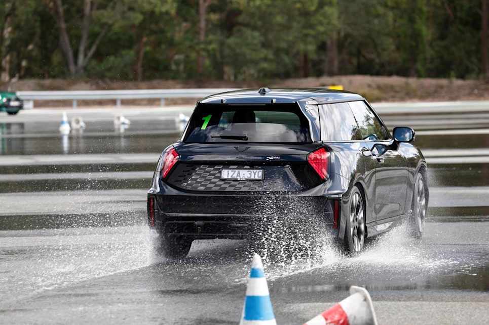 2025 Mini Electric JCW on the skid pan