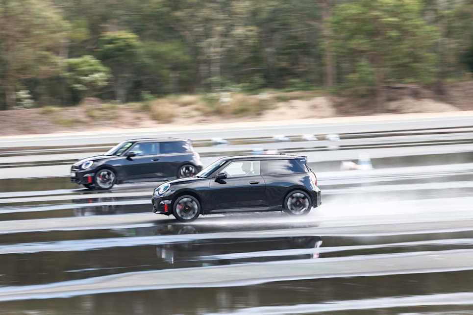2025 Mini Electric JCW on the skid pan