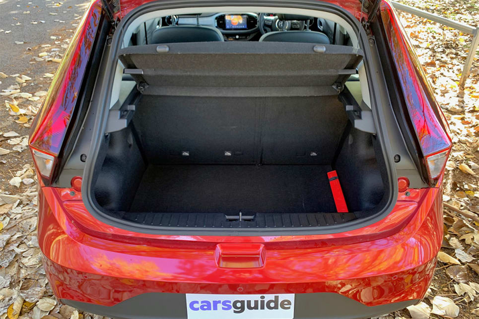 With the rear seats in place, cargo capacity is rated at 307 litres.