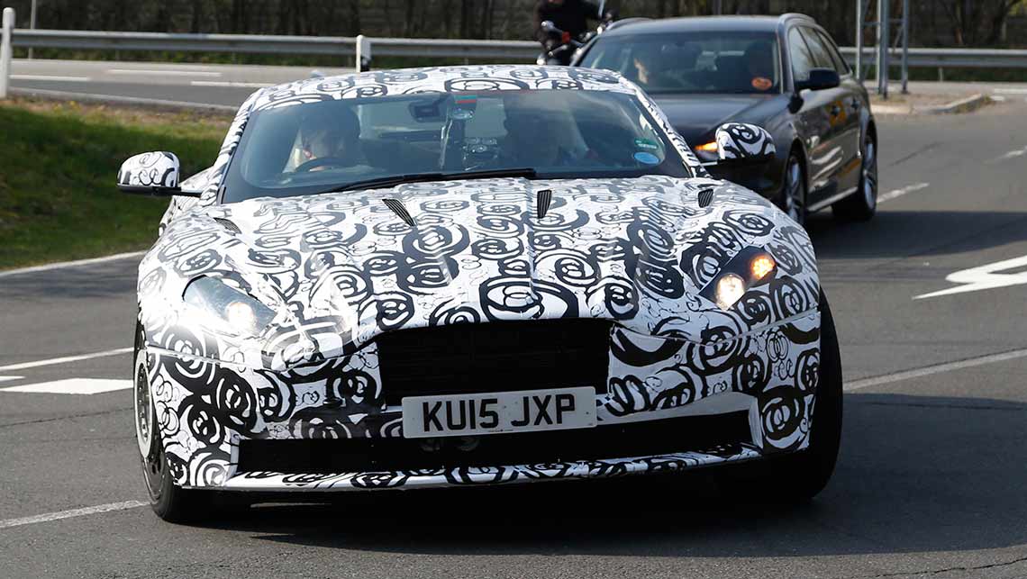 Shape of things to come: Spy shots of heavily camouflaged Aston Martin DB11
