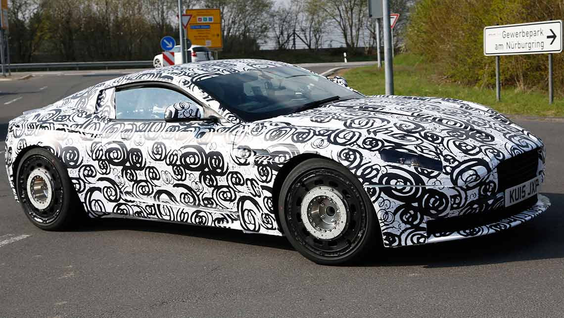 Shape of things to come: Spy shots of heavily camouflaged Aston Martin DB11