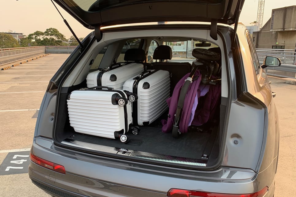 There's enough room for a full set of luggage plus a pram.
