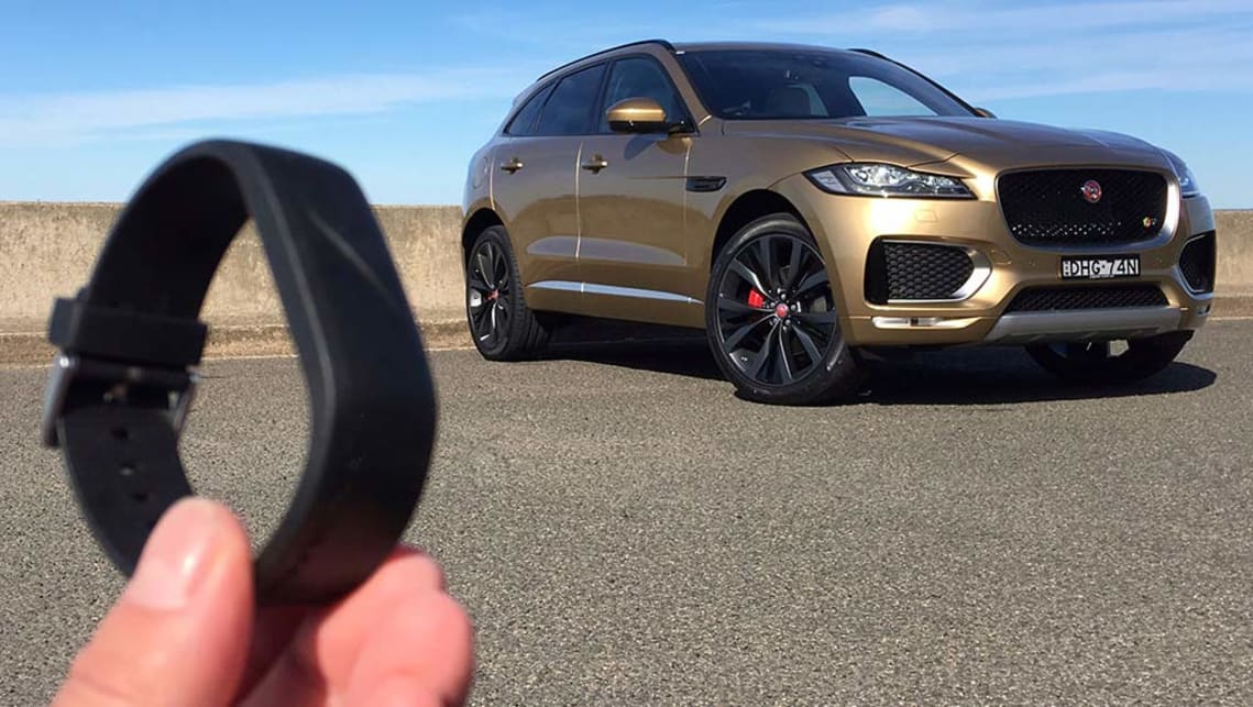 The 2016 Jaguar F-Pace comes with a wristband sensor key as an exclusive option.