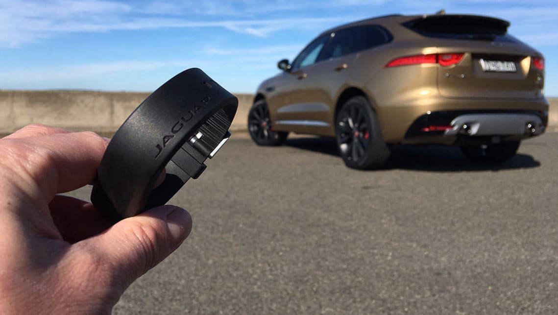 The 2016 Jaguar F-Pace comes with a wristband sensor key as an exclusive option.