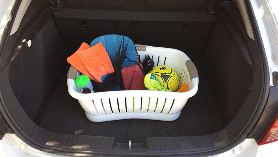 For older, busier kids keep an old laundry basket or plastic tub in the boot for their swimming, dance and sports clothes and equipment.