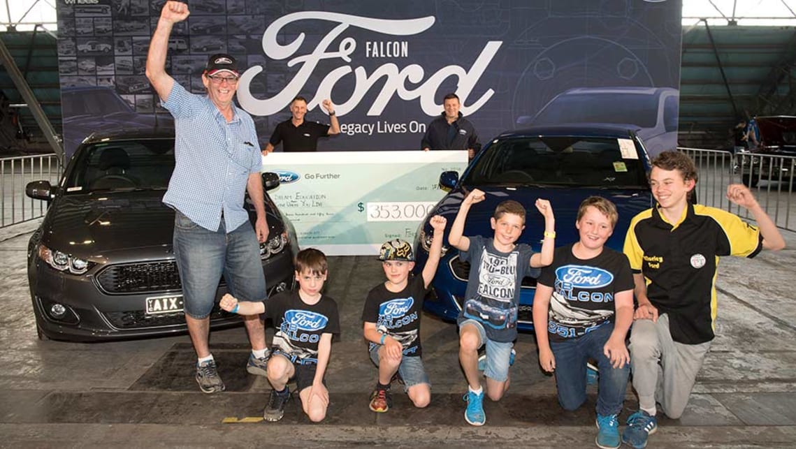 Two buyers snapped up the four cars, with the owner of Sunbury Ford in Victoria - John Bradbury - leaving with the ute and the Sprint; while Mark Jeffs also from Victoria fought off other bidders for the XR6 Sedan and Territory.