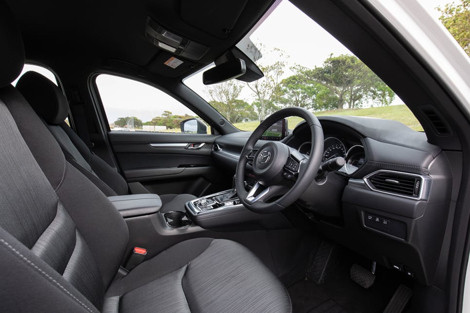 The CX-8 Sport petrol interior space feels large and there was no issue with head room or leg room.