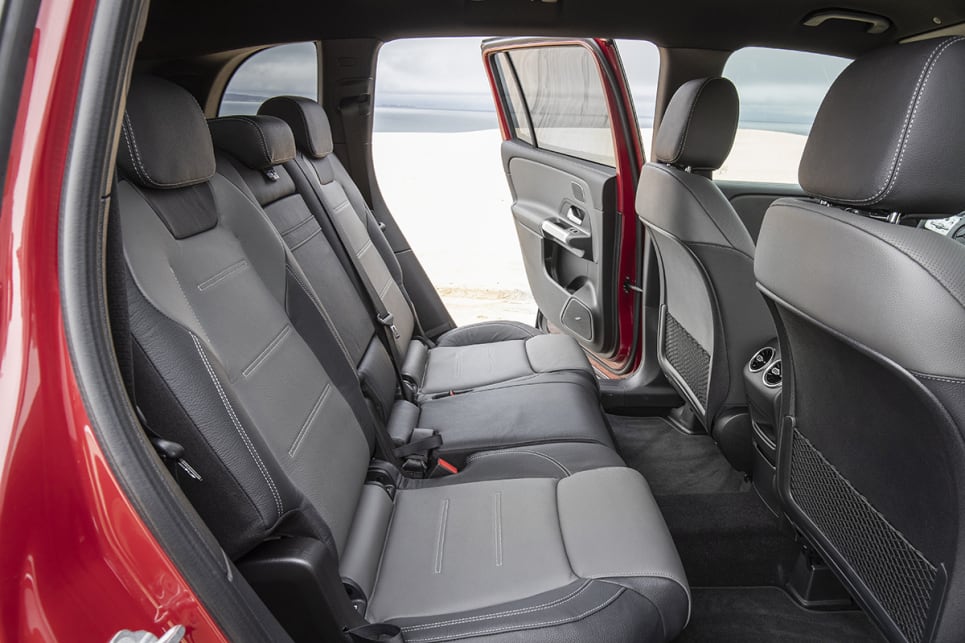 The second row offers simply heaps of legroom for passengers, even with adults in the third row. (GLB 35 variant pictured)