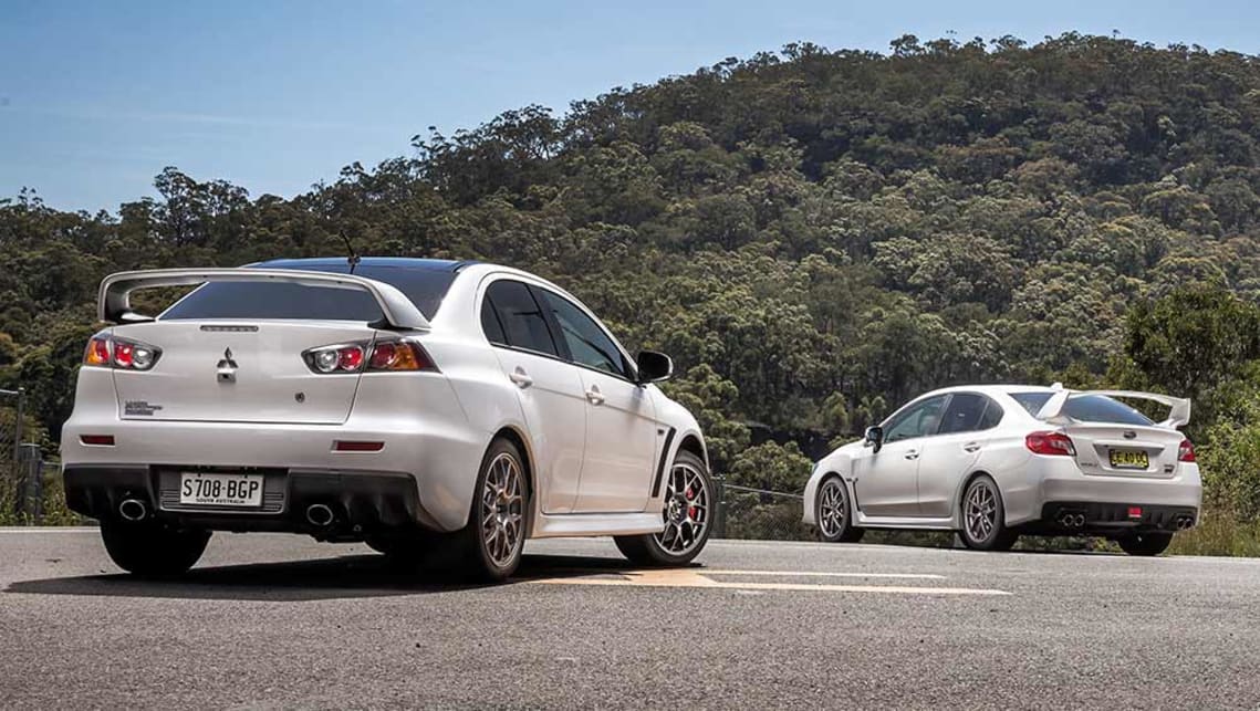 Mitsubishi Evo Final Edition and Subaru WRX STI 2015 Neal Bates track