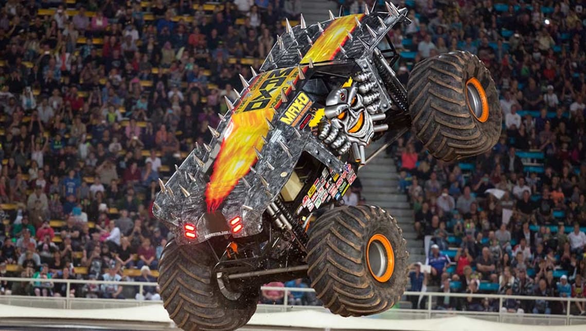 Big boys’ toys: Action at the Monster Truck Jam