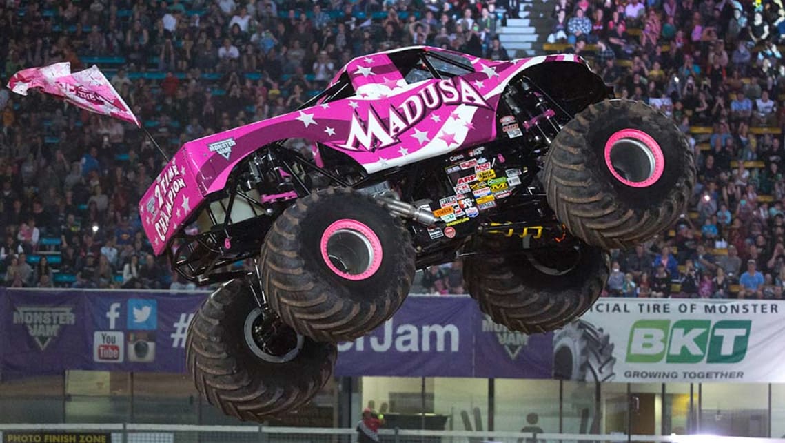2015 Monster Jam - Medusa in high-flying action.