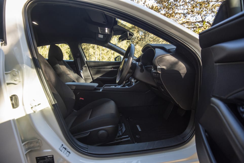 The Mazda has the largest centre bin storage up front