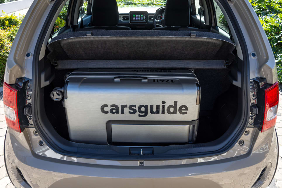 It’s a narrow but tall space, meaning almost all of it was taken up by our largest CarsGuide suitcase.