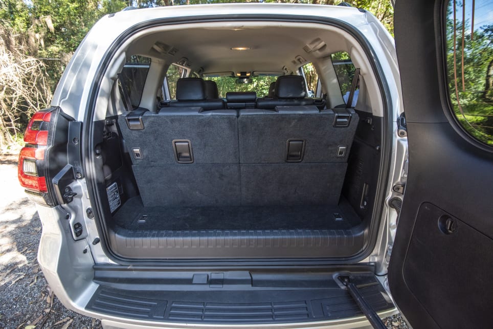 The Prado offers a meagre 104 litres (VDA) with all seven seats up.