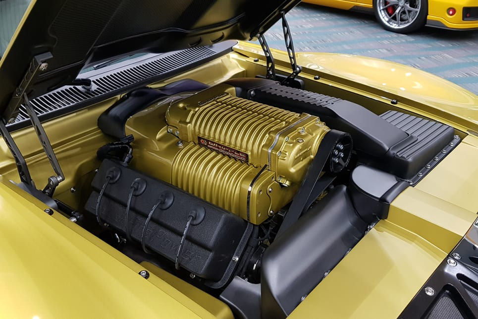 The heart of this Javelin is a 1000hp Dodge Hellcat engine with a Whipple supercharger. (image credit: Malcolm Flynn)