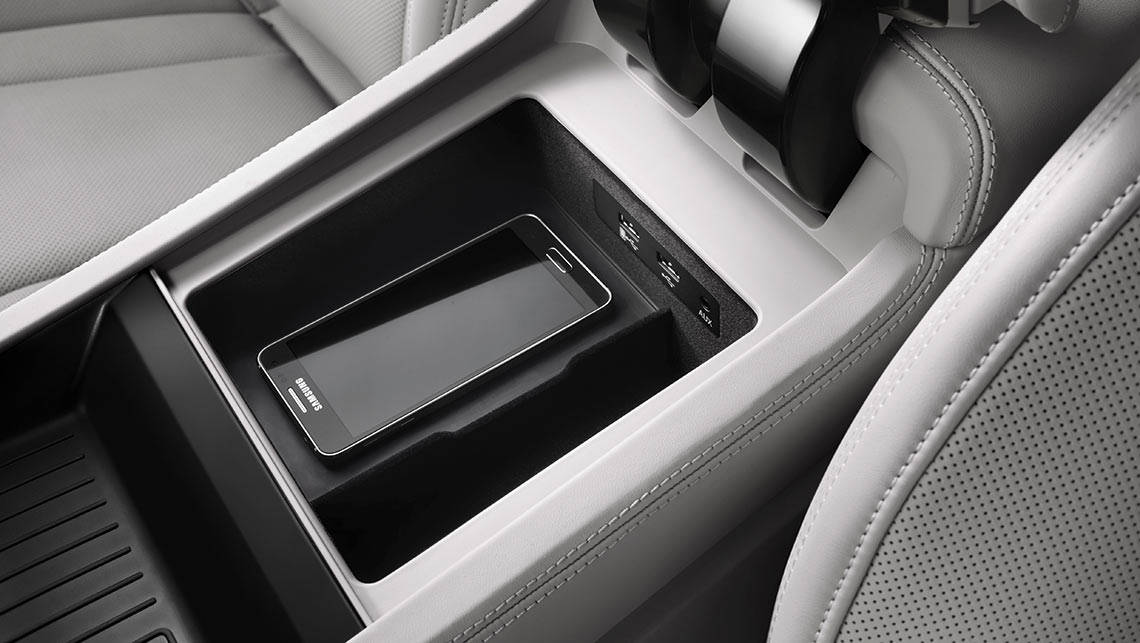 The centre console of the Audi Q7 can charge your phone wirelessly.
