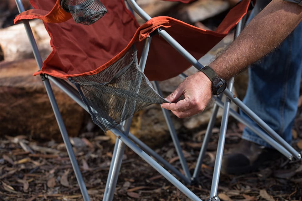 The positives in a camp chair is the fact it replicates the comforts of home with a few pockets for drinks, and magazines/books. (image credit: Dean McCartney)