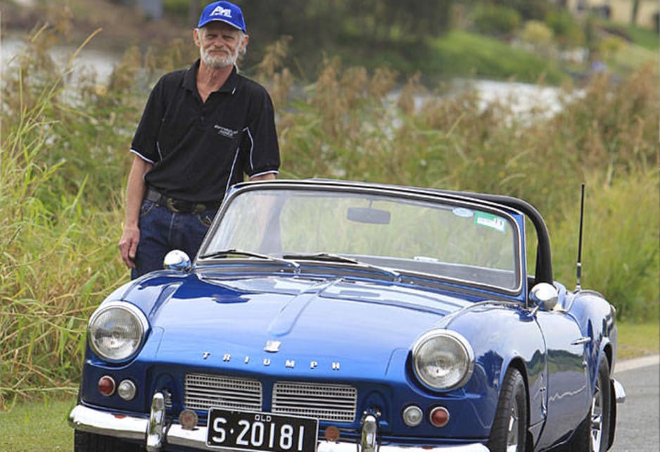 Lance Ezzy with his 1965 Triumph Spitfire 4 Mk2