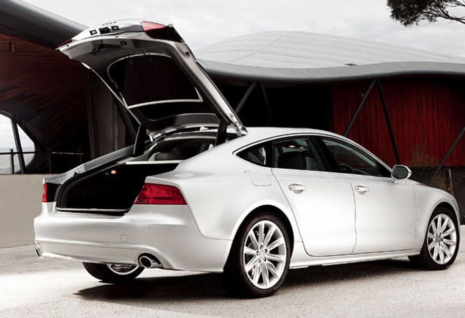 Audi says the A7 can swallow 535 litres of luggage or 1390 litres with the seats down.