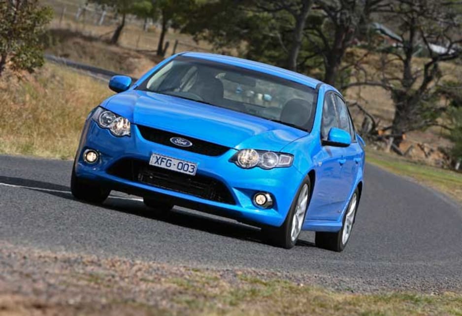 The XR6 gets all the Falcon sports touches, and it's a large and handsome beastie. Our test car took it a bit too far with a lurid purple paint job, but otherwise the details were well judged for the market - blue saddle-stitching on the mesh-textured upholstery echoing the blue-it switches and dials, a well-shaped wheel (with the hub bearded with buttons and controls so you don't have to fumble for them on the spokes), soft-touch plastics and a colour digital info/entertainment control screen that gathers together a lot of functions, leaving the dash uncluttered and crisp.