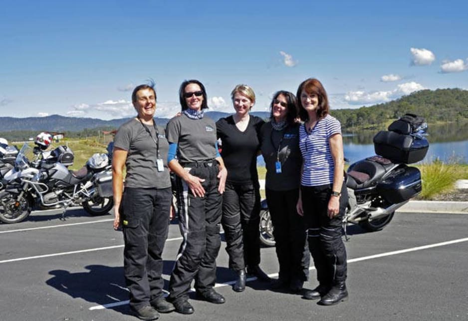 BMW bike safari: Liz Ambler, Helen McGavin, Diana Bennett, Sarah Gaff and Mavis Walsh.
