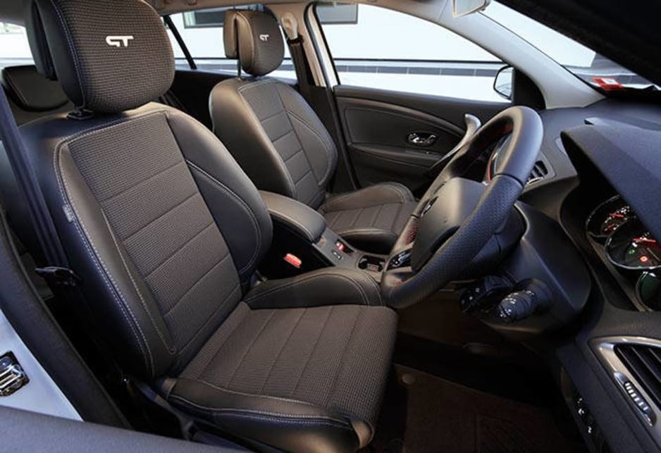 The seats are wonderfully comfortable but the pedals are slightly offset to the right. It isn’t huge and drivers adjust within moments. Megane GT 220 Sport Wagon interior pictured. 