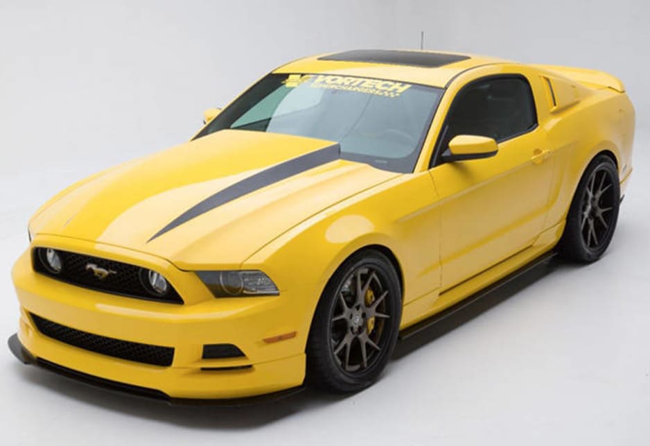 However, the real beauty -- and brawn -- lies under the yellow skin. Created by Ford and Vortech Superchargers, the car is powered by a 5.0-litre Coyote V8 engine that was treated to one of Vortech's V-3 Si blowers. 