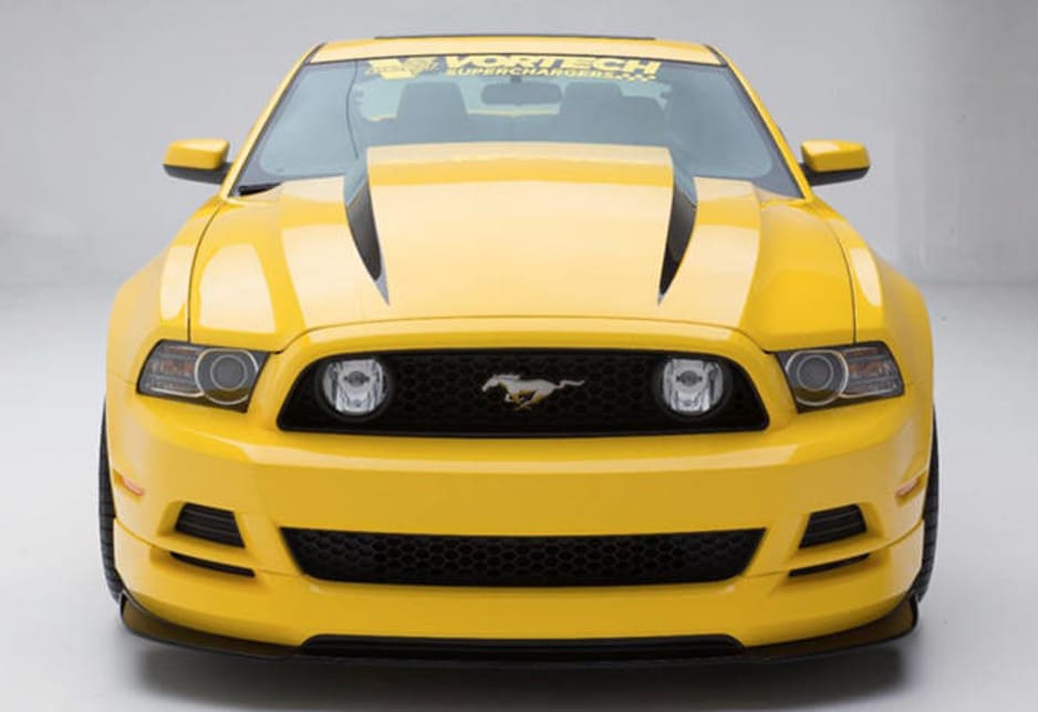 The result is 451 kilowatts and 640 Newton metres of torque with 7.5 psi of boost. That's a big improvement over the 313 kilowatts and 528 Newton metres the Coyote makes in a stock 2014 Ford Mustang GT.