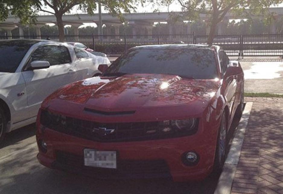  Chevrolet Camaro in the carpark of the American University of Dubai.Image credit: Meeka Nasser