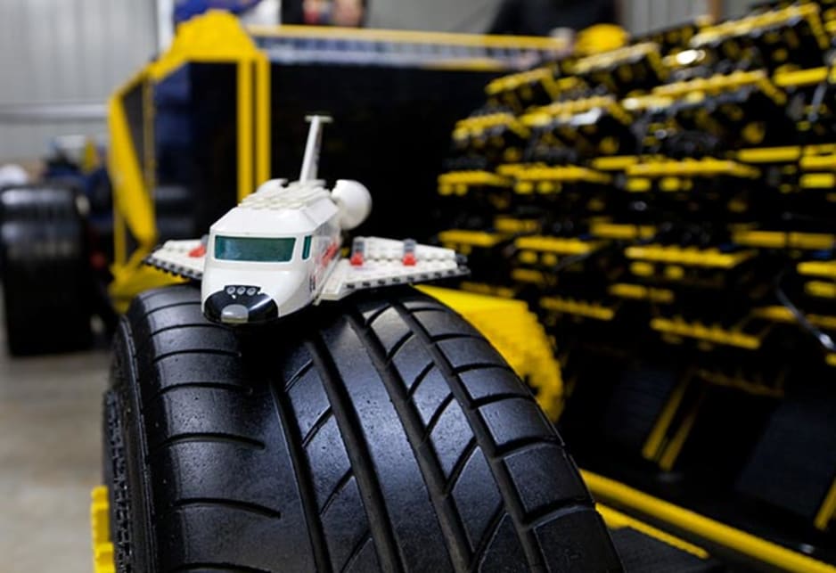 Life-size Lego car powered by air