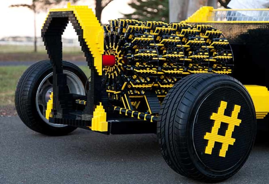 Life-size Lego car powered by air