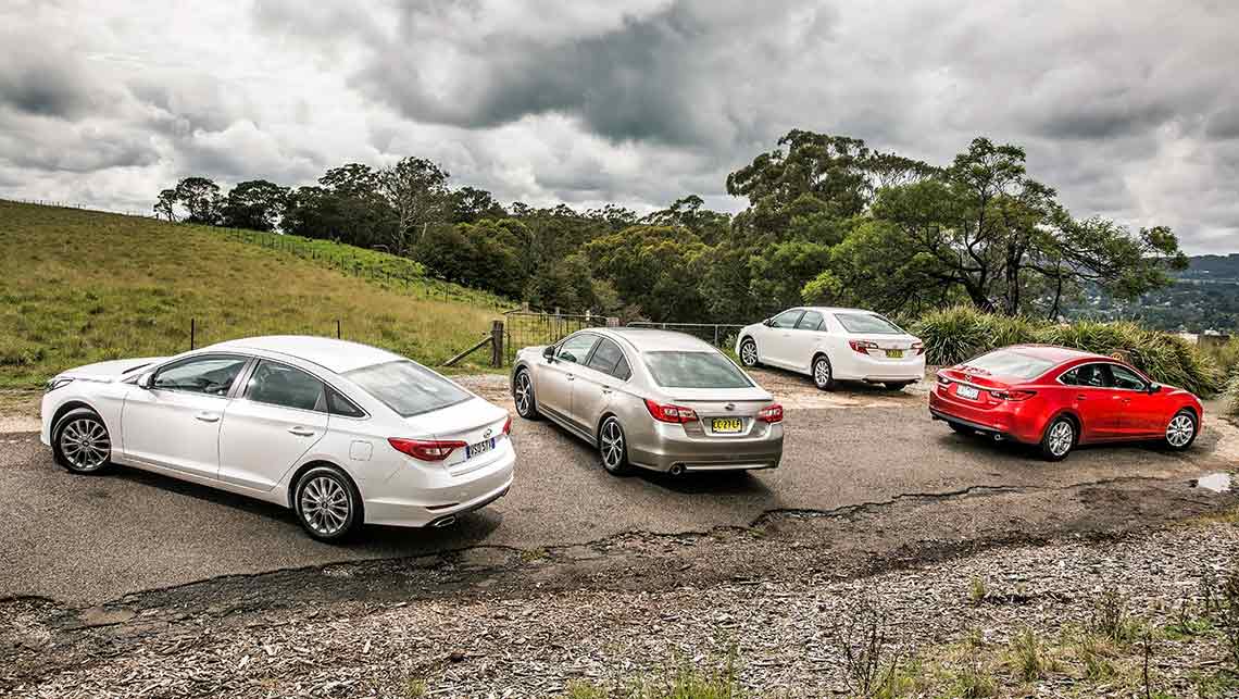 2015 Hyundai Sonata, Mazda6, Subaru Liberty and Toyota Camry