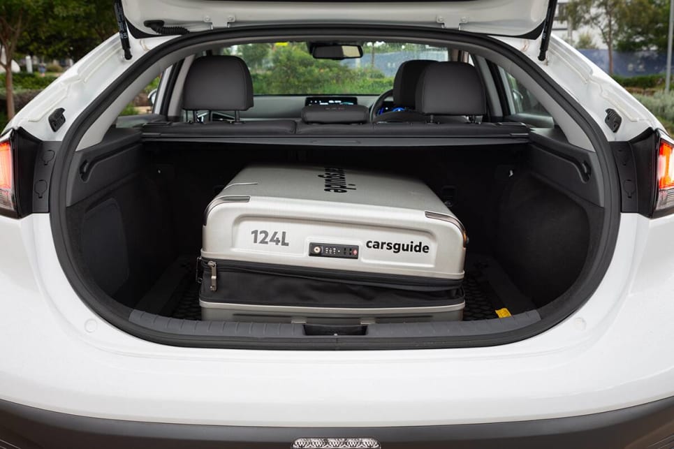The boot is large enough for a large pram or, in the case of my testing, the largest of the CarsGuide luggage cases, with ease. (image: Tom White)