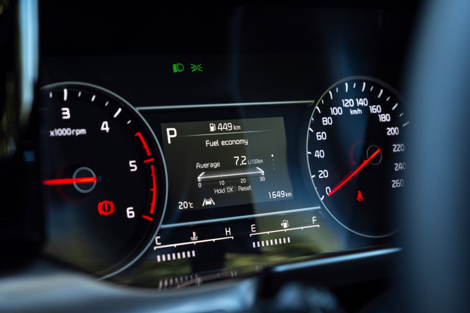 There's a 4.2-inch multifunction display between the analog instrument cluster.