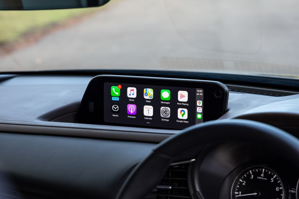 The 8.8-inch multimedia touchscreen comes with Apple CarPlay and Android Auto.