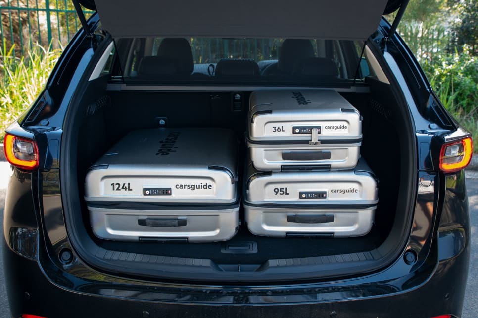 As it is though, it fit our CarsGuide demo luggage set with minimal room to spare. There is a space-saver spare wheel under the floor. (image: Tom White)