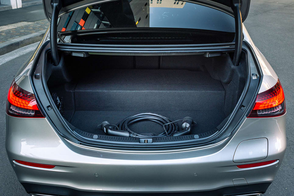 The boot floor is an odd, tiered surface, with space reduced from a decent sedan-sized 540 litres (VDA). (image: Tom White)