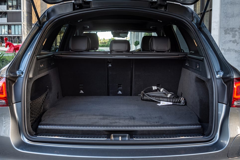 The boot is hampered by the presence of the lithium battery, and has dropped an alarming amount from 550 litres (VDA) in the standard GLC varaints to 425L. (image: Tom White)