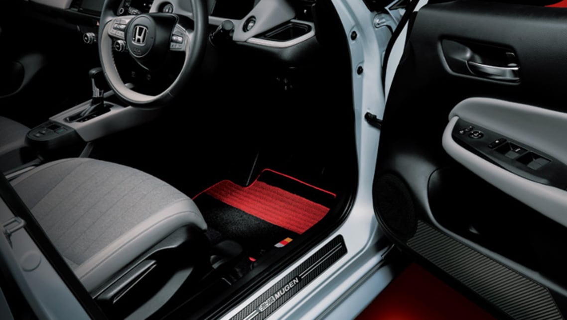 The interior gets Mugen carpets, carbon-look trim bits and a Mugen-logo ignition button.