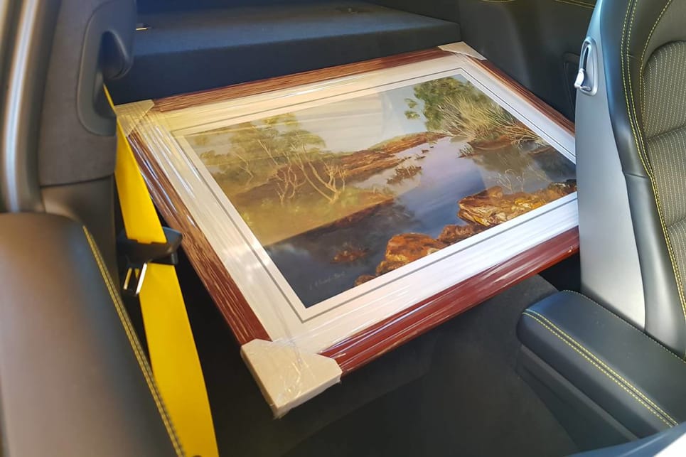 We even managed to fit this huge frame in the back.