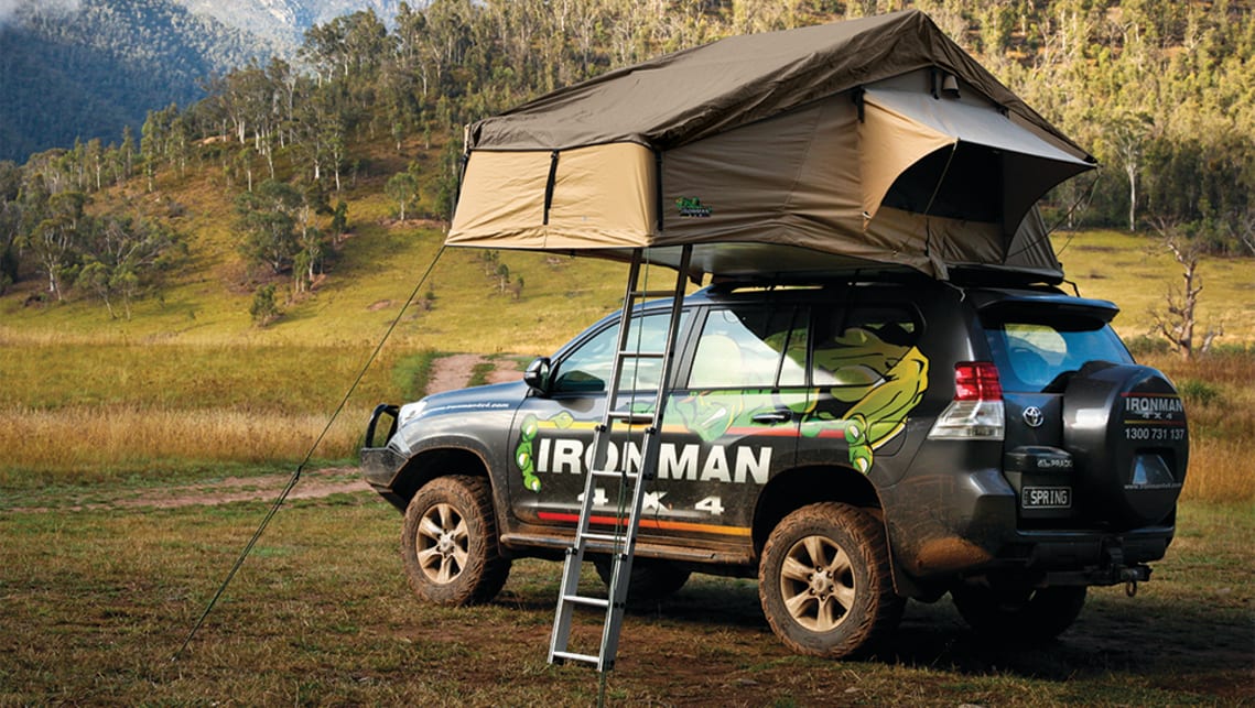 Roof top tent on ute tray top