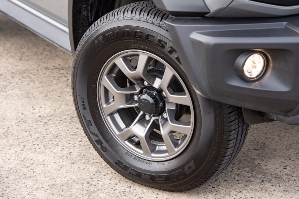 The Jimny wears retro-inspired 15-inch alloy wheels.