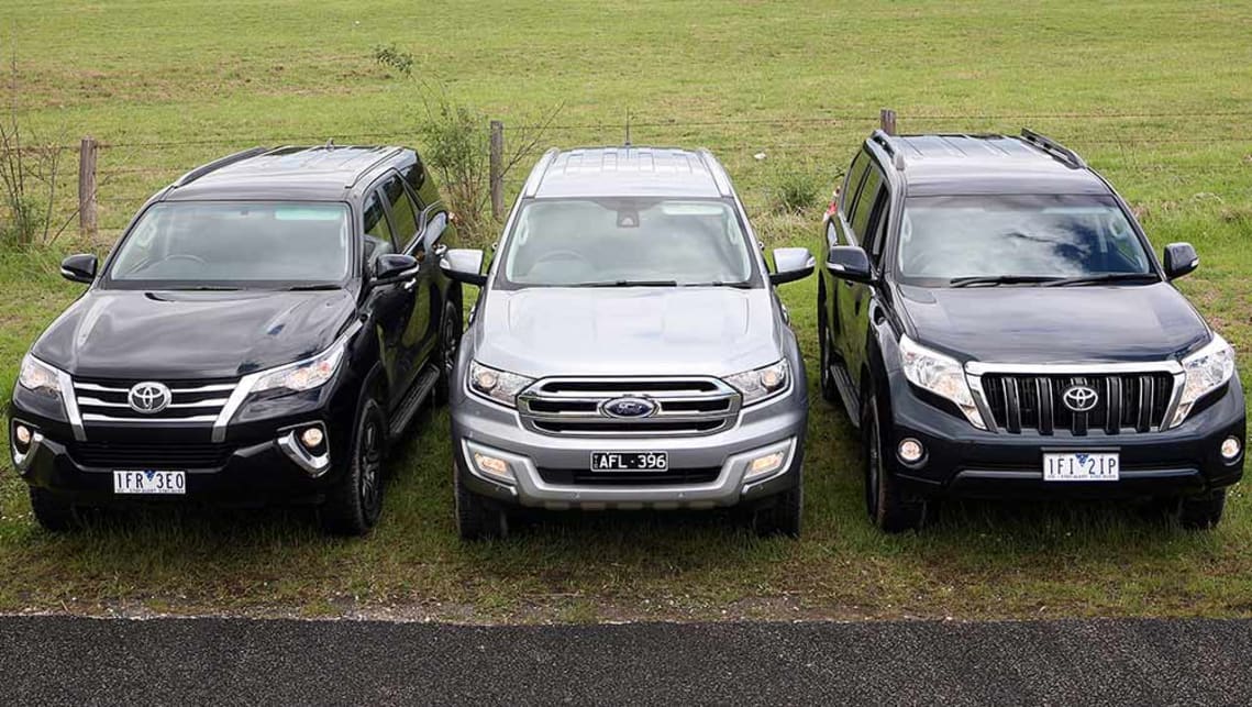 2015 Ford Everest, Toyota Fortuner and Toyota LandCruiser Prado